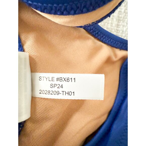 J. Crew | NWT | Heritage scoopneck bikini top in Blue | Sz M - Picture 6 of 8